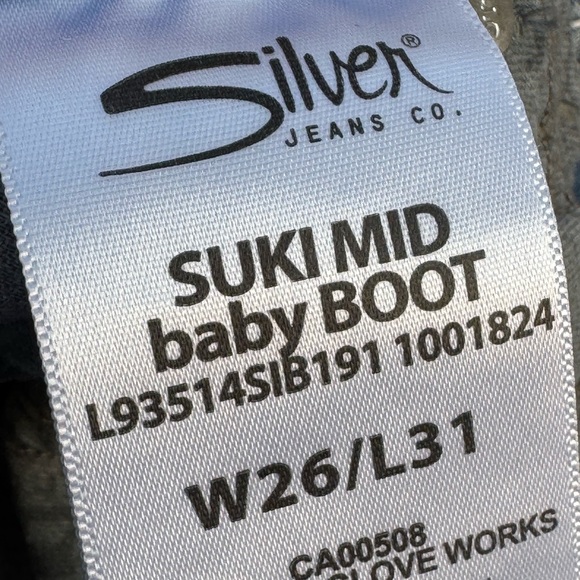 Silver Jeans ladies super stretch mid rise baby boot size 26/31 - Picture 8 of 11